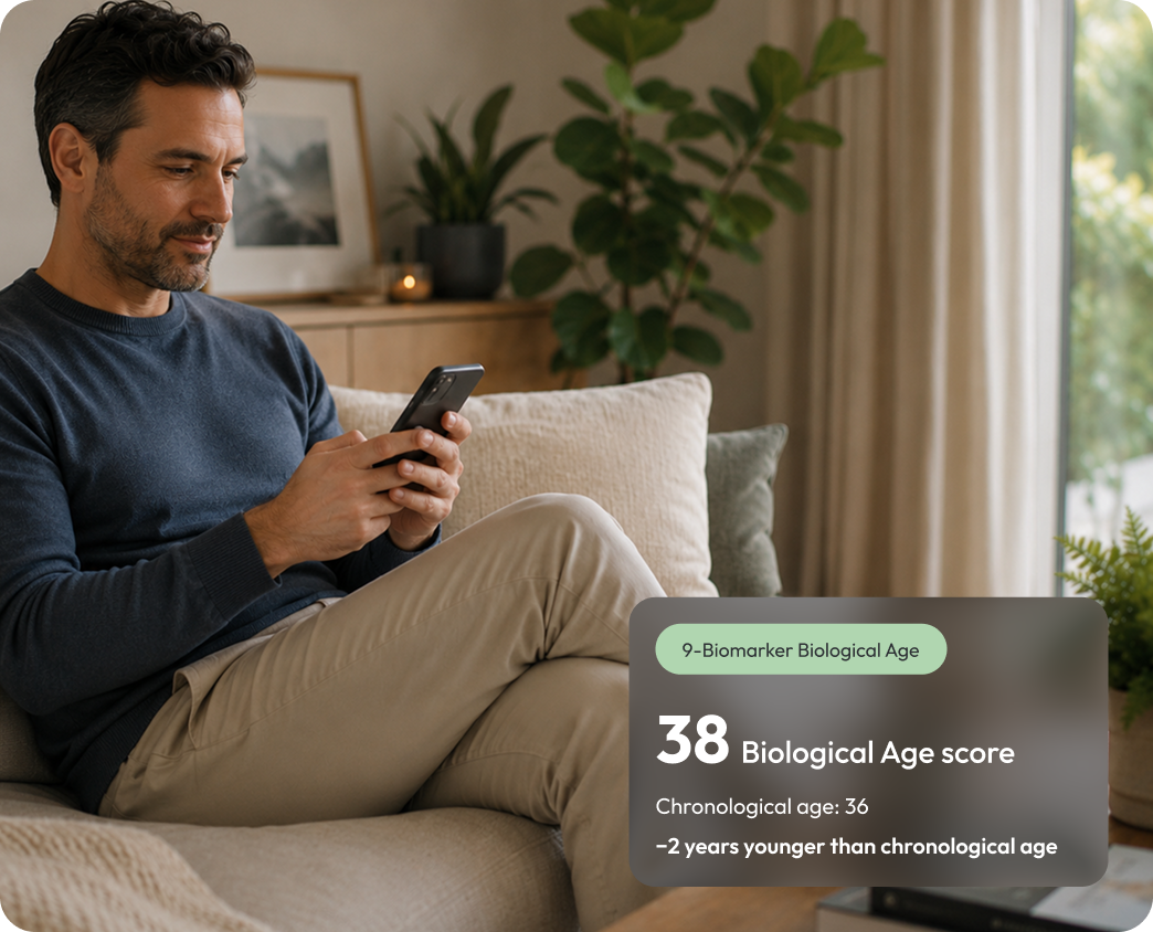 MyWellnessGuru app — biological age score